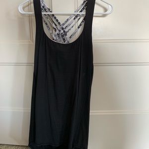 Black and baby pink lulu tank top